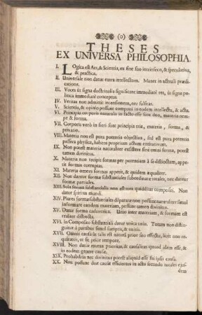 Theses Ex Universa Philosophiae