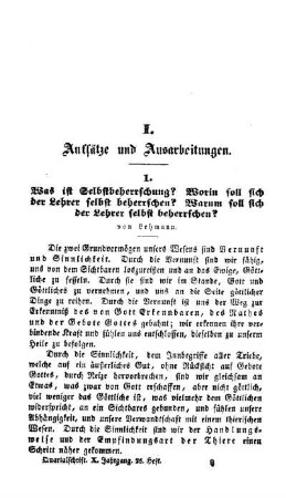 Was ist Selbstbeherrschung? Worin soll sich der Lehrer selbst beherrschen? Warum soll sich der Lehrer selbst beherrschen?