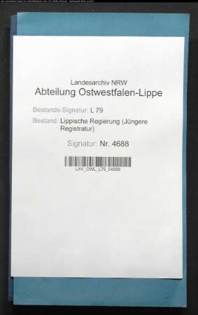 Prüfung und Anstellung eines Land- und Amtsphysikus für den Distrikt Lemgo