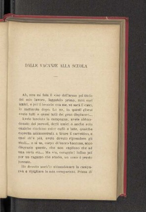 Dalle vacanze alla scuola