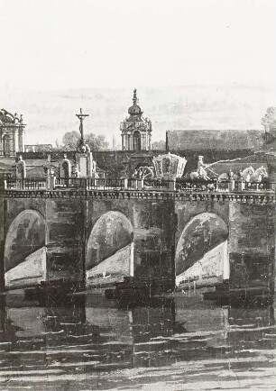 Dresden vom rechten Elbufer oberhalb der Augustusbrücke