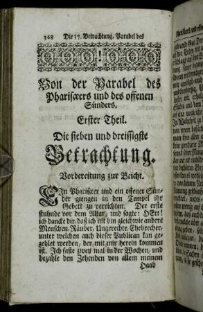 Die sieben und dreissigste Betrachtung. - Die acht und dreissigste Betrachtung.