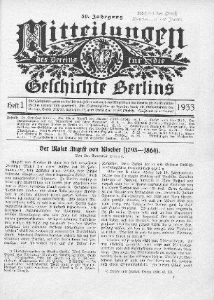 Der Maler August von Kloeber (1793-864)