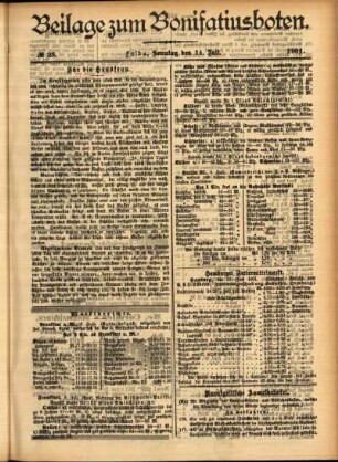 Zweite Ausgabe vom Sonntag, den 14. Juli 1901.