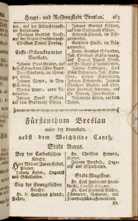 Fürstenthum Breslau außer der Hauptstadt, nebst dem Weichbilde Canth.