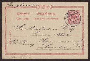 Schreiben an Hermann Muthesius (Postkarte)