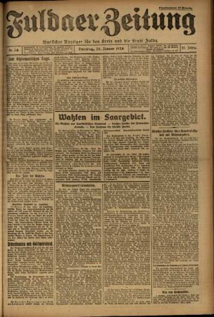 Ausgabe vom Dienstag, den 29. Januar 1924.