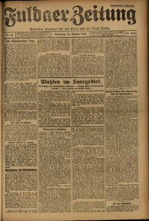 Ausgabe vom Dienstag, den 29. Januar 1924.