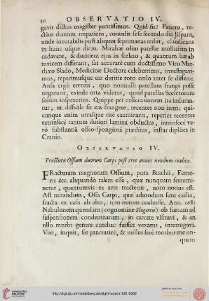 Observatio IV