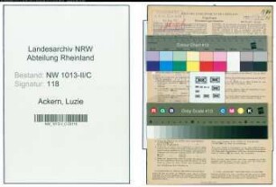 Entnazifizierung Luzie Van Ackern , geb. 26.06.1908 (Geschaeftsfrau)