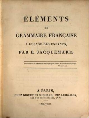 Éléments de grammaire française