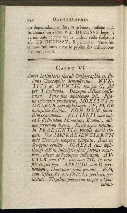 Caput VI. Aurei Latinitatis saeculi Orthographia ex Pisanis Cenotaphiis demonstratur.[...]