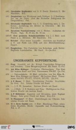 Ungerahmte Kupferstiche (Nr. 650-671)