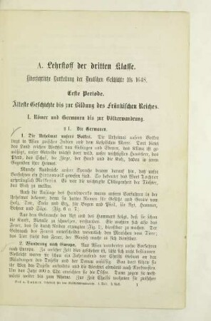 Erste Periode. Älteste Geschichte bis zur Bildung des fränkischen Reiches