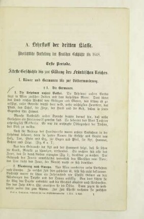 Erste Periode. Älteste Geschichte bis zur Bildung des fränkischen Reiches