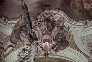 Allianzwappen des Kurfürstenpaares Karl Albrecht von Bayern und Maria Amalia von Österreich
