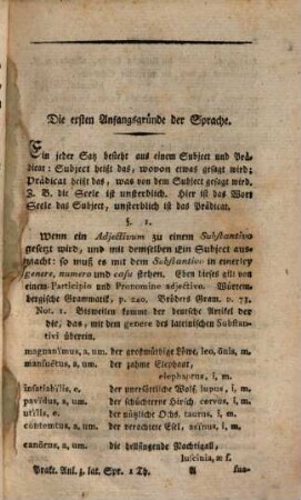 Praktische Anleitung zur lateinischen Sprache nach den Regeln der Bröderischen Grammatik. 1. Für Anfänger. - 8. Aufl. - 1812
