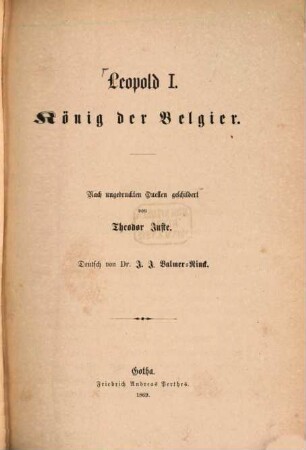 Leopold I. : König der Belgier