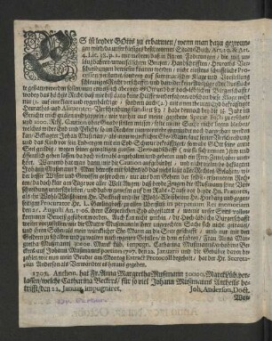 [An die Hochlöbliche Erb-gesessene Bürgerschafft abermahlige Vorstellung und Bitte Ab Seiten Catharina Mußmanns ...]