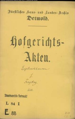 Erpbrockhausen, Henrich gegen Freytag zu Talle - Schuldforderung
