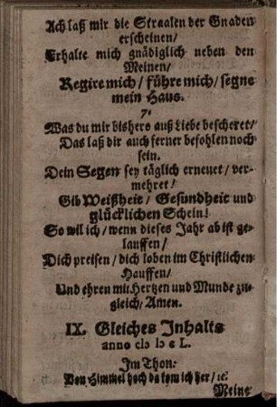 IX. Gleiches Inhalts anno MDCL.