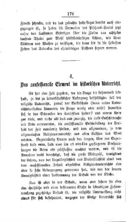 Das confessionelle Element im historischen Unterricht