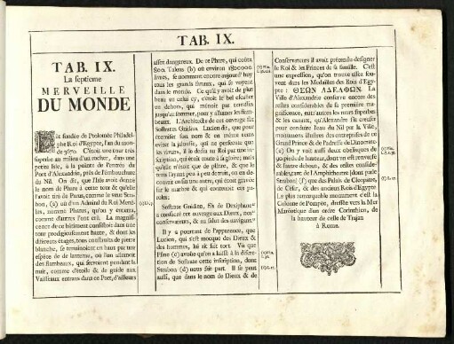Tab. IX. La septième Merveille du Monde.