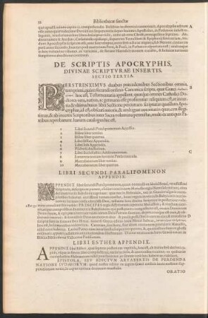De Scriptis Apocryphis, Divinae Scripturae Insertis, Sectio Tertia.