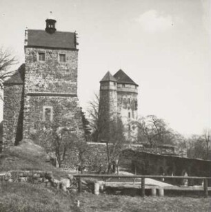 Seigerturm (links) und Johannesturm (rechts) der Burg Stolpen