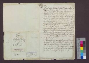 Die Stadt Endingen reversiert gegenüber Kaiser Josef II. wegen des Dorfs Wyhl.