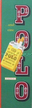 Werbeaufsteller für "Polo"-Zigaretten