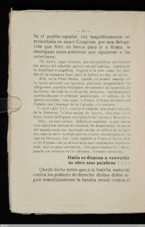 Italia se dispone a convertir en obra esas palabras