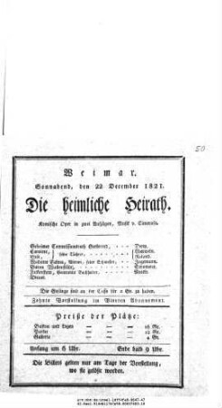 Die heimliche Heirath