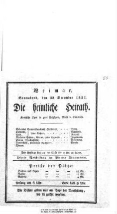 Die heimliche Heirath