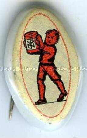 WHW-Abzeichen, Knabe mit Sammelbüchse, Straßensammlung im Gau Düsseldorf vom Oktober 1935