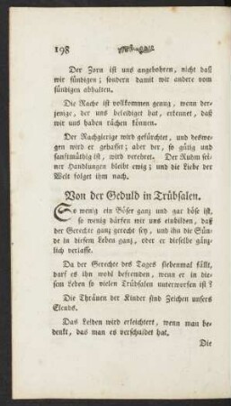 Von der Geduld in Trübsalen