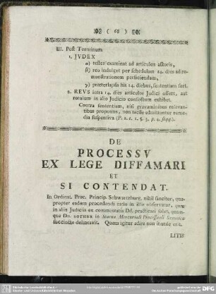 De Processu Ex Lege Diffamari Et Si Contendat