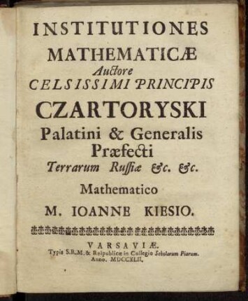 Institutiones Mathematicae