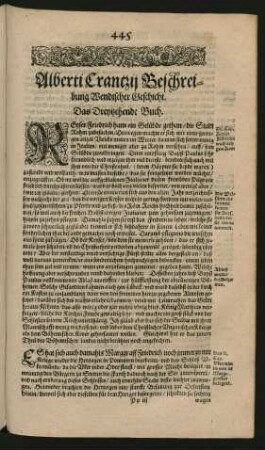 Alberti Crantzii Beschreibung Wendischer Geschicht. Das Dreytzehende Buch.