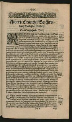 Alberti Crantzii Beschreibung Wendischer Geschicht. Das Dreytzehende Buch.