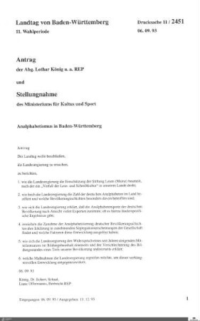 241: Landtag Baden-Württemberg, Beilagen, 1993, Bd. 15