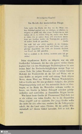 Zwanzigstes Kapitel: Im Reich der materiellen Dinge