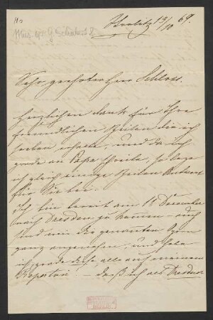 Brief an Max Schloß : 13.10.1869