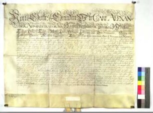 Carl Alexander, Administrator u. Deutschmeister, ernennt den Beat Konrad Philipp Friedrich Freih. Rentner v. Weil zum Landkomtur der Ballei Hessen.