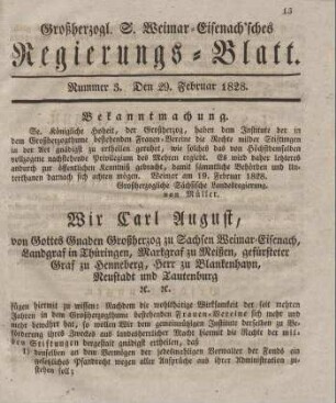 Nr. 3 : 29. Februar 1828