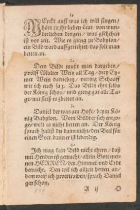 MErckt auff was ich will singen/ || hört zu jhr lieben Leut/