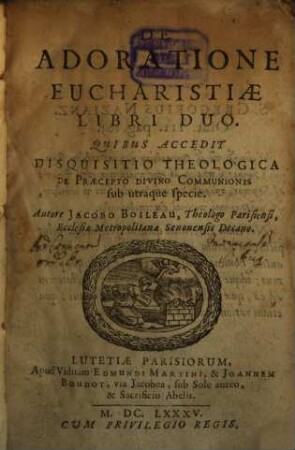 De Adoratione Eucharistiae libri duo