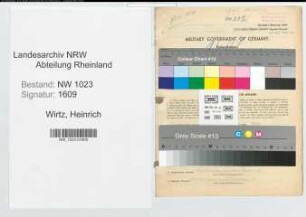 Entnazifizierung Heinrich Wirtz , geb. 16.08.1908 (Kaufm.Angest.)