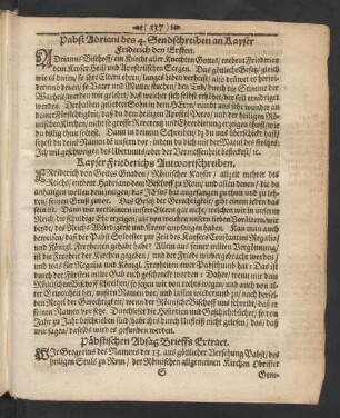 Kayser Friederichs Antwortschreiben.