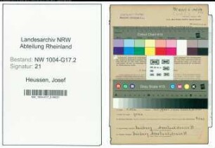 Entnazifizierung Josef Heussen , geb. 20.05.1897 (Versandleiter)